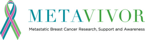 Metavivor logo in green, pink, and teal with a breast cancer ribbon.