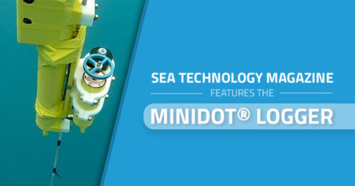 miniDOT Logger with anti-fouling wiper to a mooring device