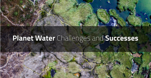 A region still recovering from Hurricane Maria, chosen site for the conference of the Association for Sciences of Limnology and Oceanography (ASLO) with text stating “Planet Water Challenges and Success.”