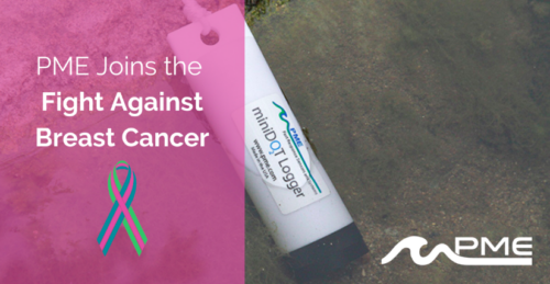 miniDOT Logger packaged in pink in support of funding for stage 4 metastatic breast cancer research.